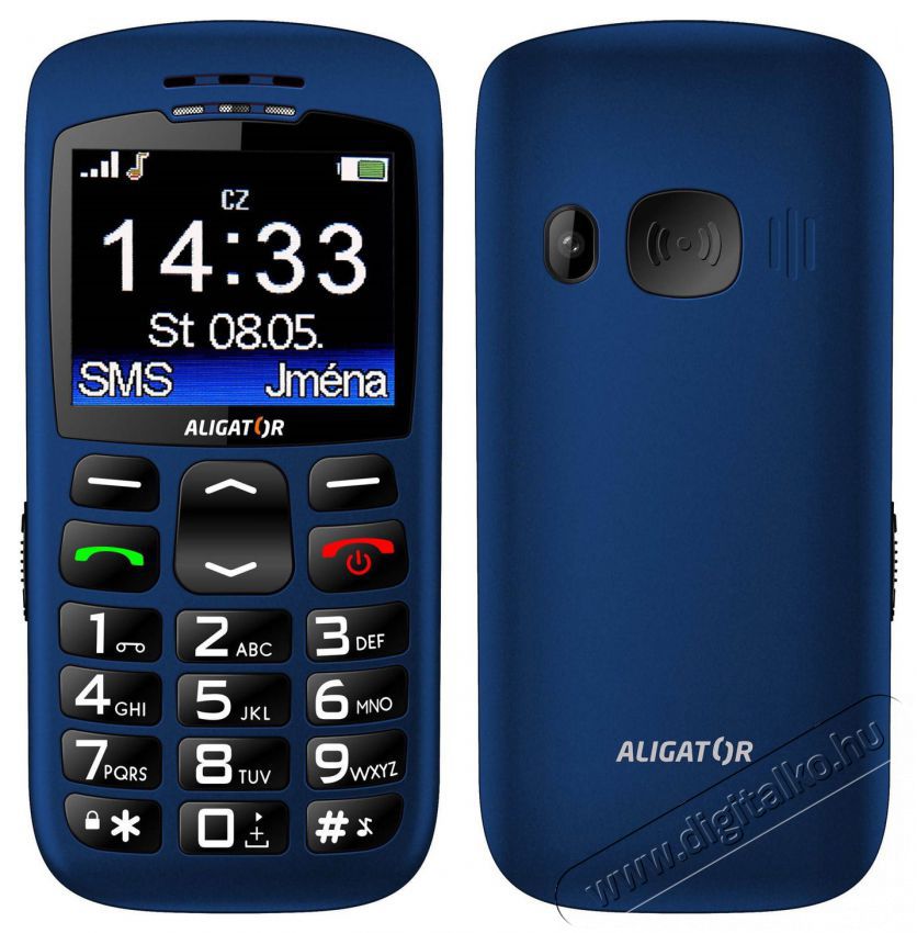 Aligator A670 Senior Blue Mobil / Kommunik&aacute;ci&oacute; / Smart - Klasszikus / Mobiltelefon időseknek - 526789