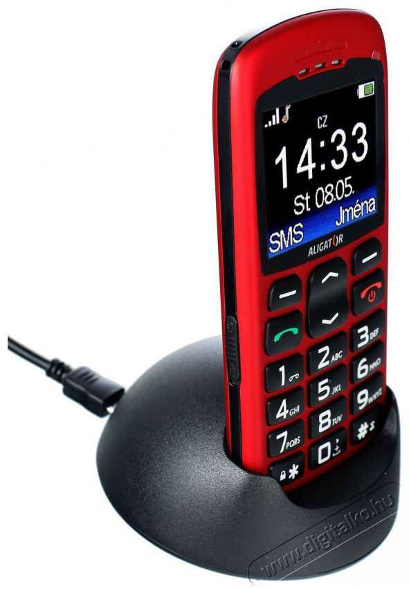 Aligator A670 Senior Red Mobil / Kommunik&aacute;ci&oacute; / Smart - Klasszikus / Mobiltelefon időseknek - 526790