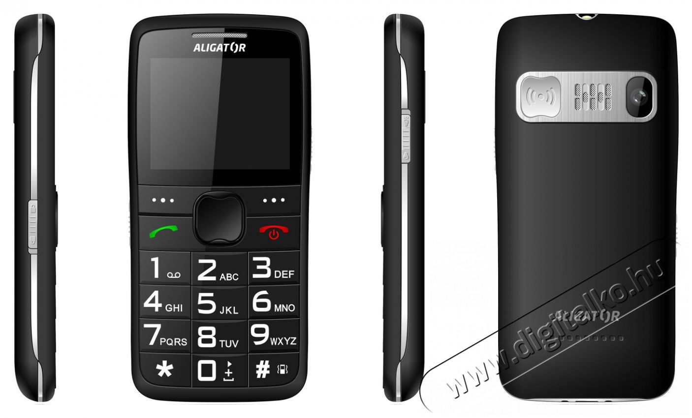 Aligator A675 Senior fekete Mobil / Kommunik&aacute;ci&oacute; / Smart - Klasszikus / Mobiltelefon időseknek - 526792