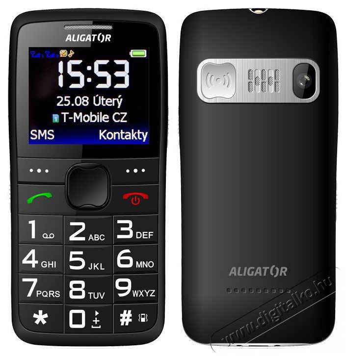 Aligator A675 Senior fekete Mobil / Kommunik&aacute;ci&oacute; / Smart - Klasszikus / Mobiltelefon időseknek - 526792