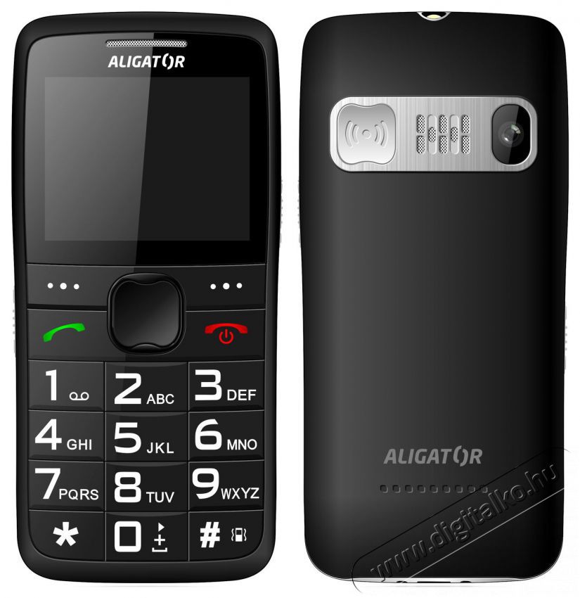 Aligator A675 Senior fekete Mobil / Kommunik&aacute;ci&oacute; / Smart - Klasszikus / Mobiltelefon időseknek - 526792