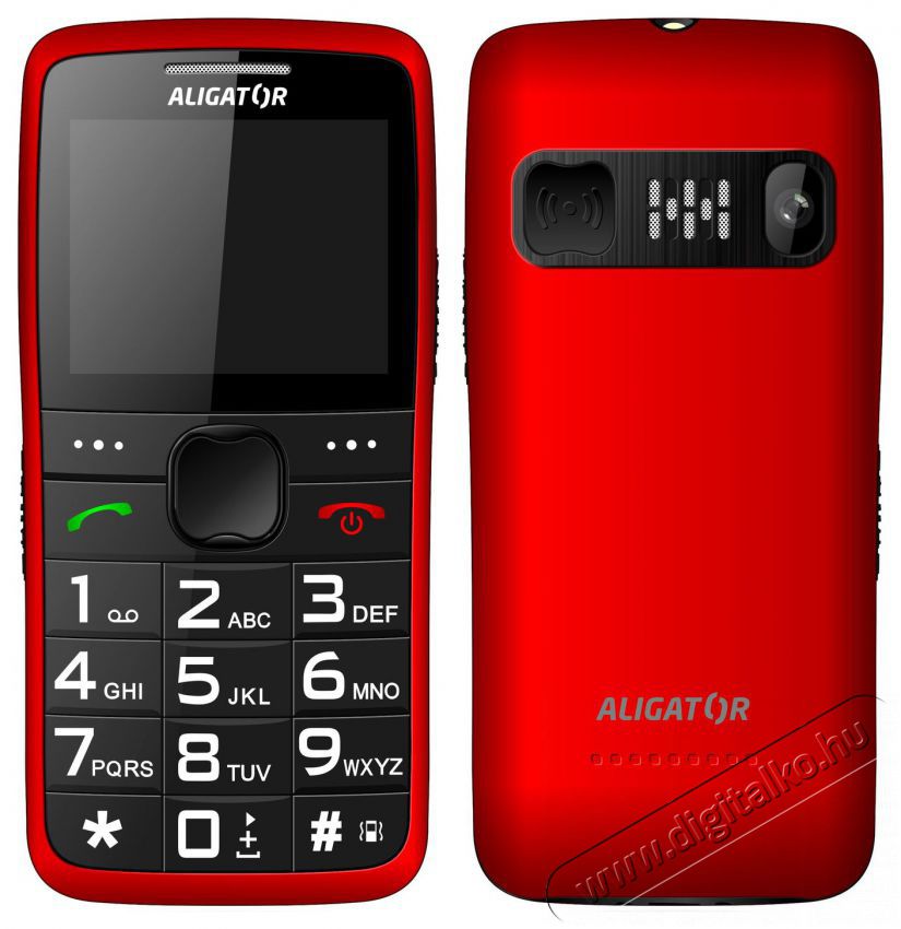 Aligator A675 Senior piros Mobil / Kommunik&aacute;ci&oacute; / Smart - Klasszikus / Mobiltelefon időseknek - 526794