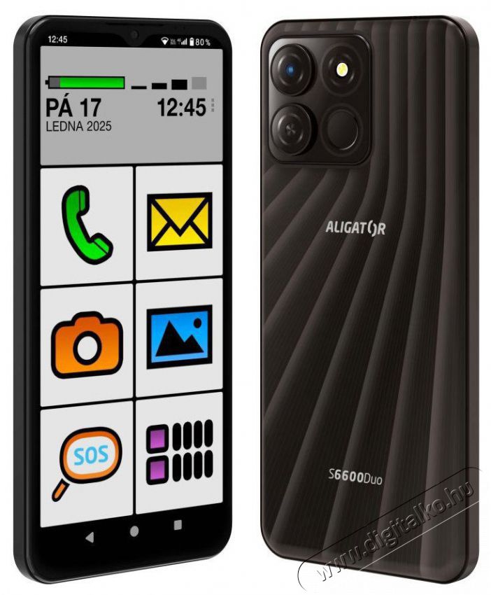 Aligator S6600 SENIOR fekete Mobil / Kommunik&aacute;ci&oacute; / Smart - Okostelefon - Android - 526805