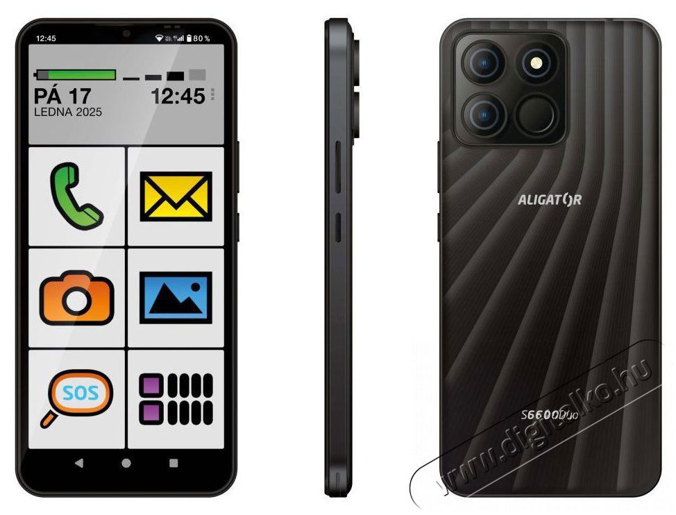 Aligator S6600 SENIOR fekete Mobil / Kommunik&aacute;ci&oacute; / Smart - Okostelefon - Android - 526805