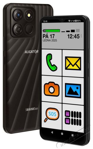 Aligator S6600 SENIOR fekete Mobil / Kommunik&aacute;ci&oacute; / Smart - Okostelefon - Android - 526805