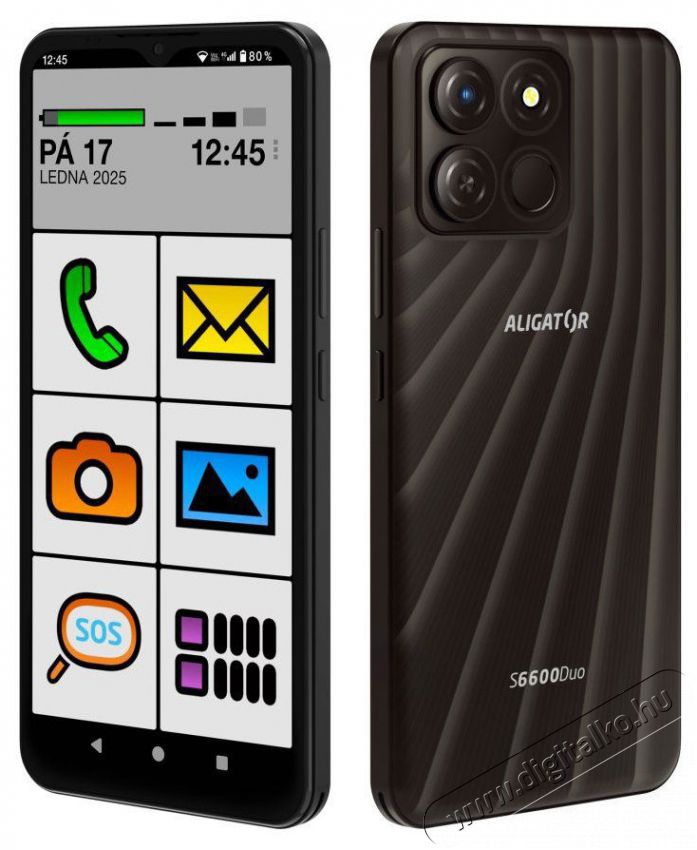 Aligator S6600 SENIOR fekete Mobil / Kommunik&aacute;ci&oacute; / Smart - Okostelefon - Android - 526805