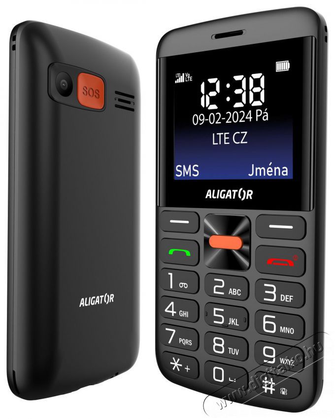 Aligator A910 Senior fekete + t&ouml;ltő&aacute;llv&aacute;ny Mobil / Kommunik&aacute;ci&oacute; / Smart - Klasszikus / Mobiltelefon időseknek - 526795