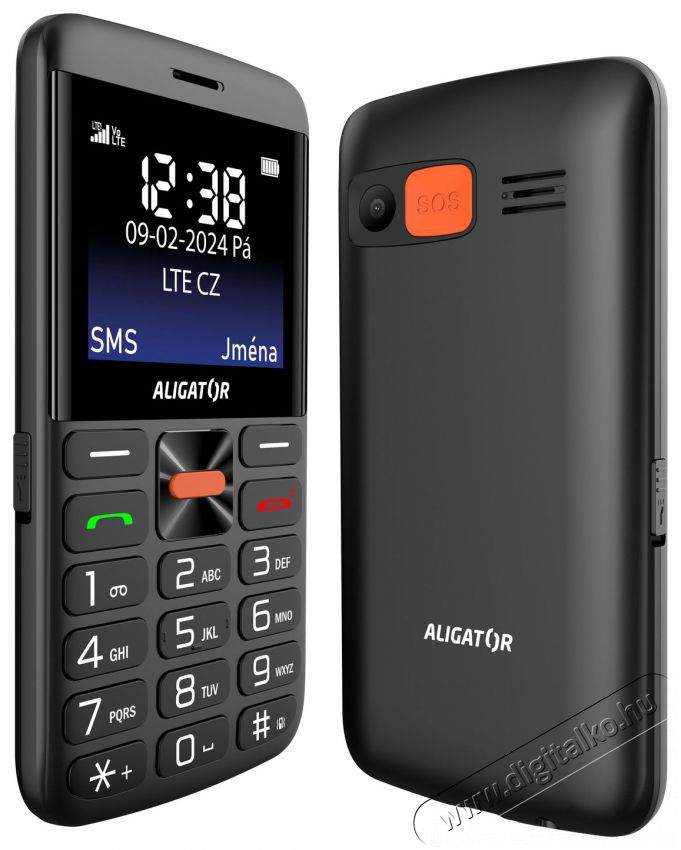 Aligator A910 Senior fekete + t&ouml;ltő&aacute;llv&aacute;ny Mobil / Kommunik&aacute;ci&oacute; / Smart - Klasszikus / Mobiltelefon időseknek - 526795