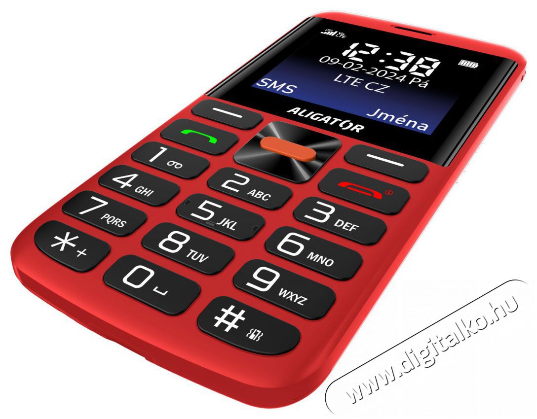 Aligator A910 Senior piros + t&ouml;ltő&aacute;llv&aacute;ny Mobil / Kommunik&aacute;ci&oacute; / Smart - Klasszikus / Mobiltelefon időseknek - 526796