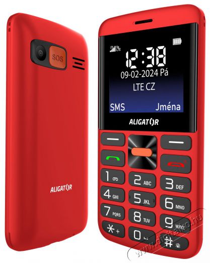 Aligator A910 Senior piros + t&ouml;ltő&aacute;llv&aacute;ny Mobil / Kommunik&aacute;ci&oacute; / Smart - Klasszikus / Mobiltelefon időseknek - 526796