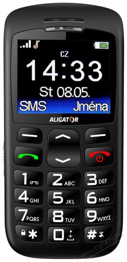 Aligator A670 Senior Black Mobil / Kommunik&aacute;ci&oacute; / Smart - Klasszikus / Mobiltelefon időseknek - 526788