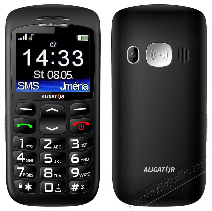 Aligator A670 Senior Black Mobil / Kommunik&aacute;ci&oacute; / Smart - Klasszikus / Mobiltelefon időseknek - 526788
