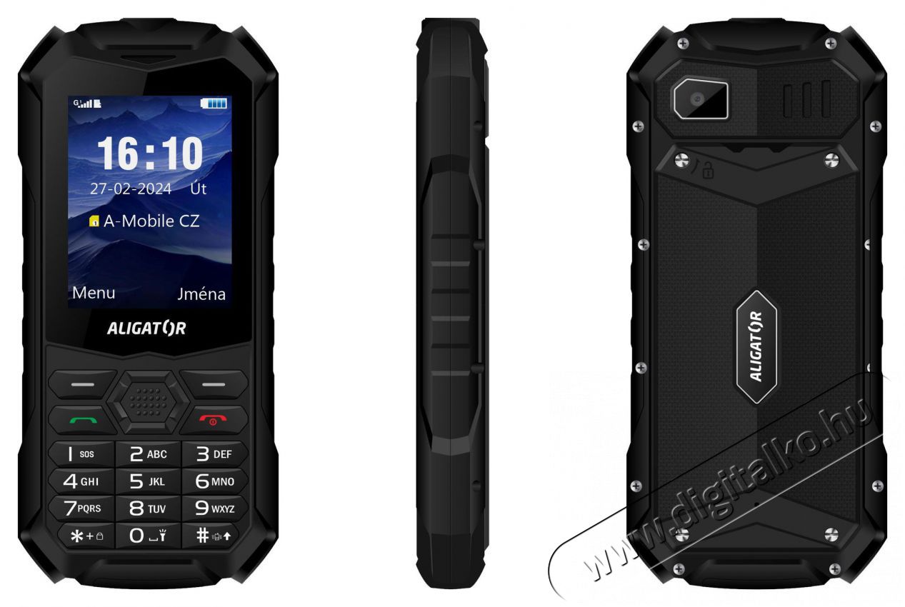Alligator R35 eXtremo fekete Mobil / Kommunik&aacute;ci&oacute; / Smart - Strapab&iacute;r&oacute; mobiltelefon - 523577