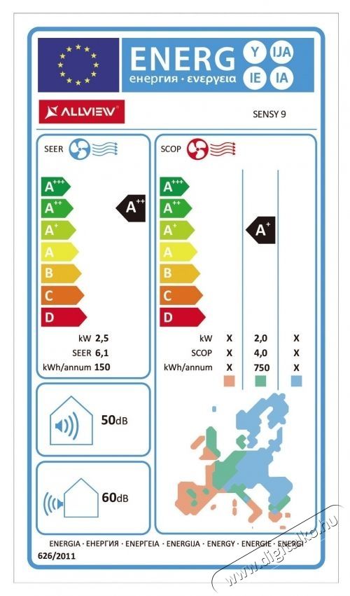 Allview Sensy 09 9000 BTU WI-FI kl&iacute;ma, A++/A+ energiaoszt&aacute;ly, 3 m-es szerel&eacute;si k&eacute;szlet, alv&oacute; &uuml;zemm&oacute;d, Eco &uuml;zemm&oacute;d, Feh&eacute;r H&aacute;ztart&aacute;s / Otthon / K&uuml;lt&eacute;r - Ventil&aacute;tor / L&eacute;gkondicion&aacute;l&oacute; - Split kl&iacute;ma - 535957