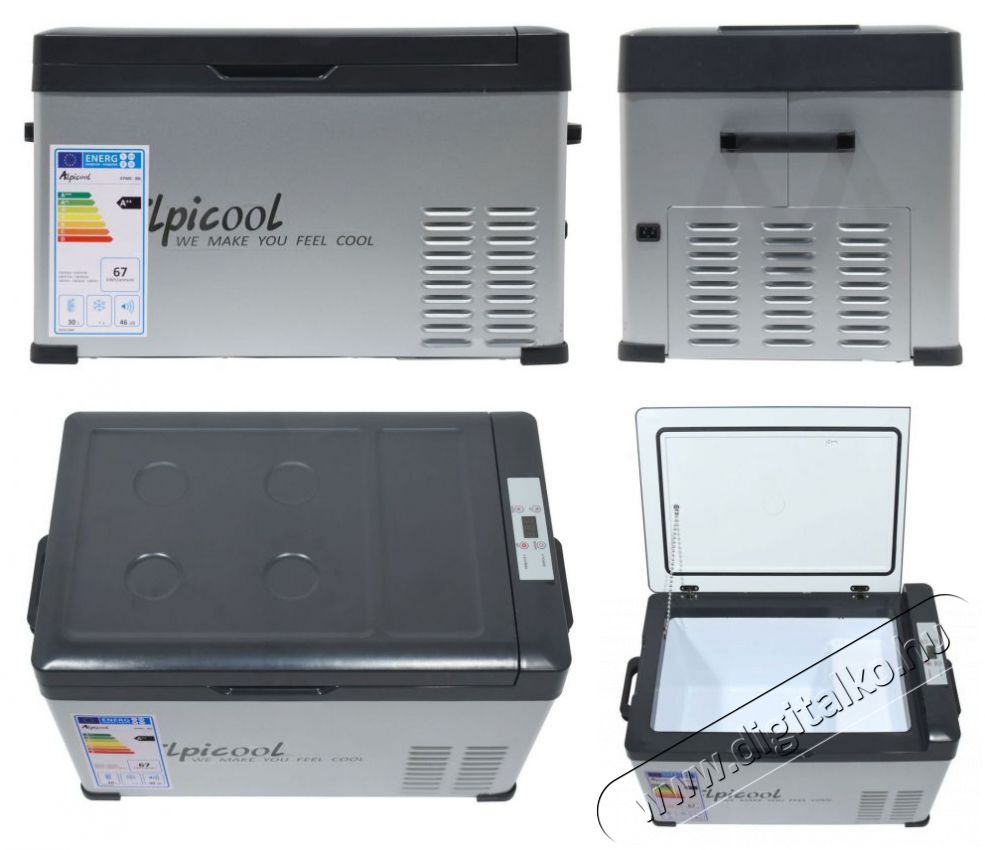 Alpicool Hűtől&aacute;da kompresszorral 30 l 230/24/12V -20&deg;C Konyhai term&eacute;kek - Hűtő, fagyaszt&oacute; (szabadon&aacute;ll&oacute;) - Hordozhat&oacute; hűtőt&aacute;ska - 523582