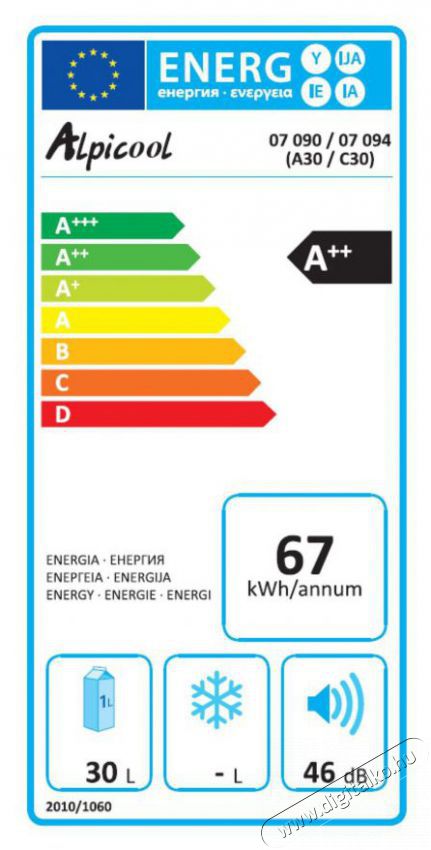 Alpicool Hűtől&aacute;da kompresszorral 30 l 230/24/12V -20&deg;C Konyhai term&eacute;kek - Hűtő, fagyaszt&oacute; (szabadon&aacute;ll&oacute;) - Hordozhat&oacute; hűtőt&aacute;ska - 523582