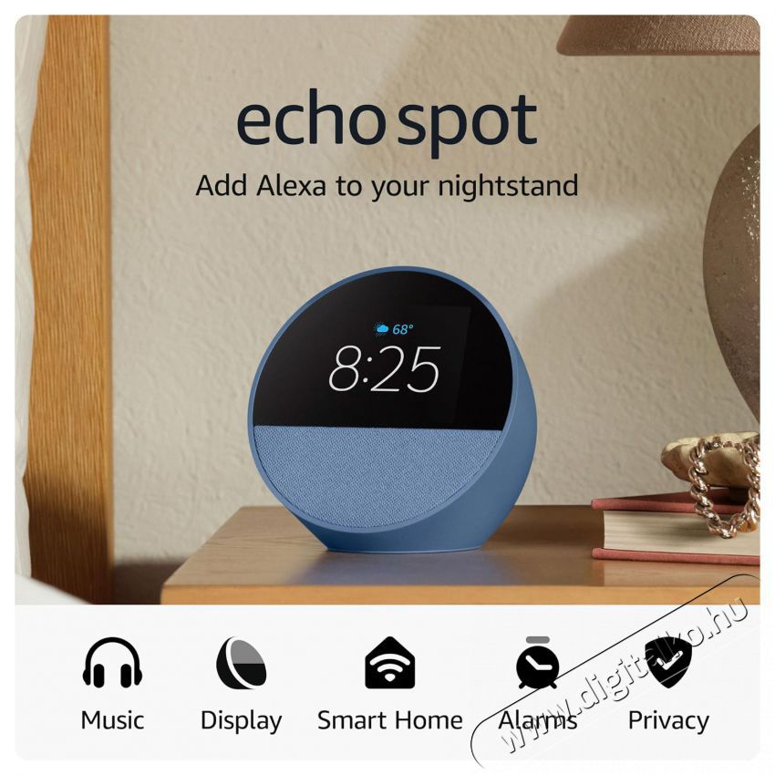 Amazon Echo Spot Ocean Blue H&aacute;ztart&aacute;s / Otthon / K&uuml;lt&eacute;r - Okos otthon - Kieg&eacute;sz&iacute;tő - 508026