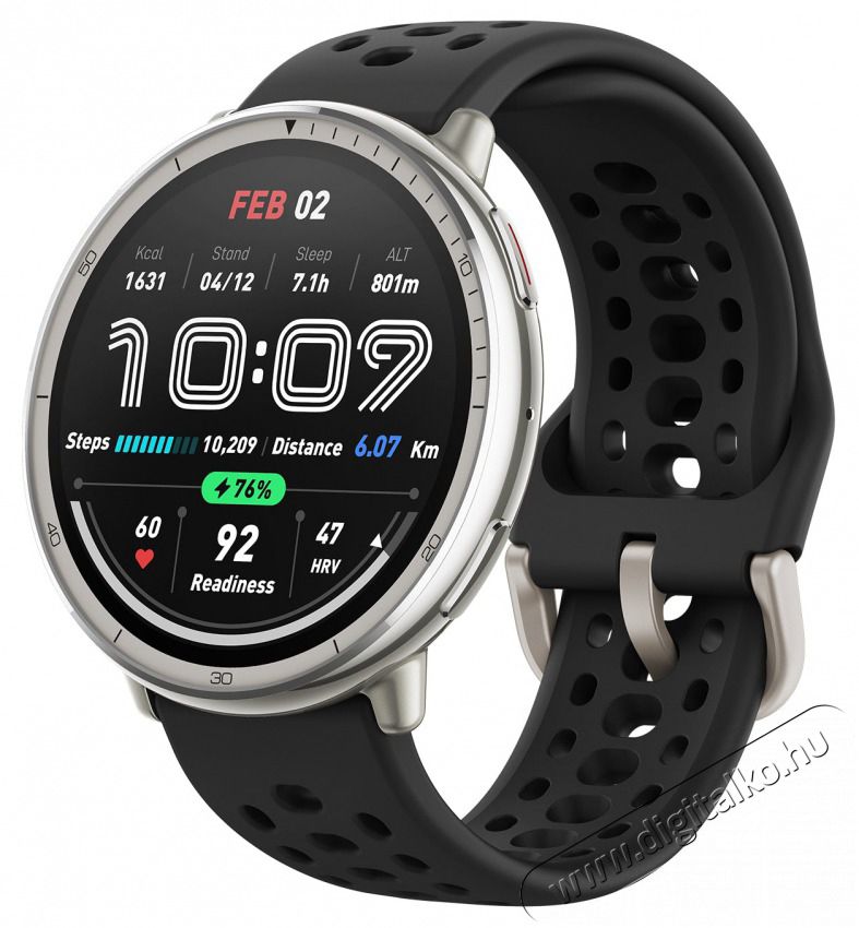 Amazfit Active 2 fekete szilikon sz&iacute;jas okos&oacute;ra Mobil / Kommunik&aacute;ci&oacute; / Smart - Okos eszk&ouml;z - Okos&oacute;ra - 514173