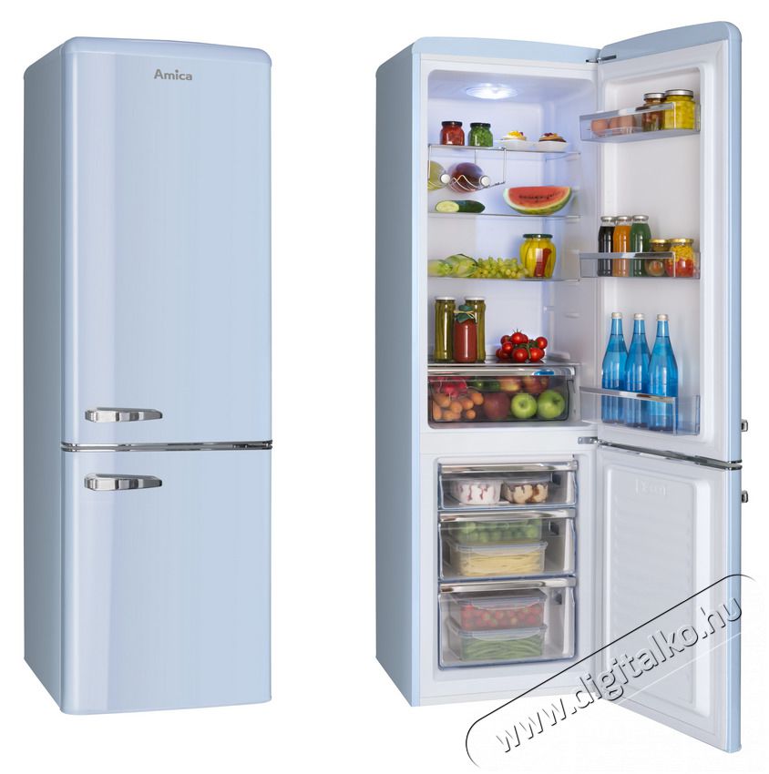 Amica FK2965.3LAA retro alulfagyaszt&oacute;s hűtőszekr&eacute;ny Konyhai term&eacute;kek - Hűtő, fagyaszt&oacute; (szabadon&aacute;ll&oacute;) - Alulfagyaszt&oacute;s kombin&aacute;lt hűtő - 345077