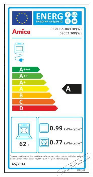 Amica 58CE2.30HP W (55353) elektromos tűzhely Konyhai term&eacute;kek - S&uuml;tő-főzőlap, tűzhely (szabadon&aacute;ll&oacute;) - Elektromos tűzhely (szabadon&aacute;ll&oacute;) - 306436