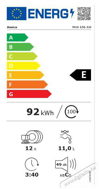 Amica MV 656 AW mosogat&oacute;g&eacute;p Konyhai term&eacute;kek - Mosogat&oacute;g&eacute;p - Norm&aacute;l (60cm) szabadon&aacute;ll&oacute; mosogat&oacute;g&eacute;p - 500812