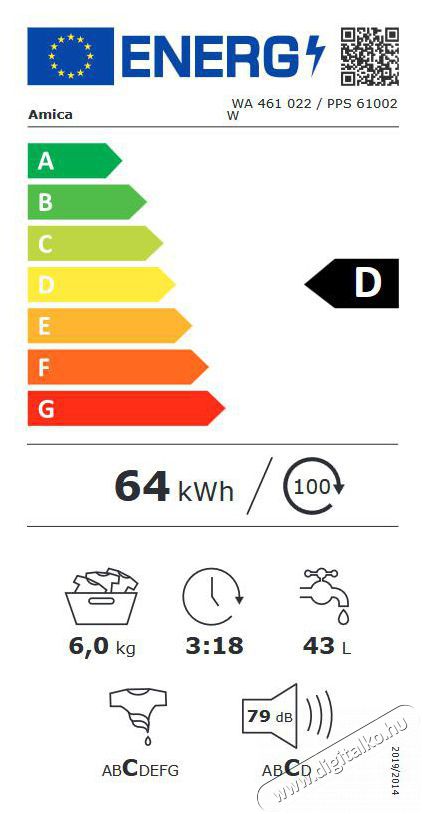 Amica PPS 61002 W H&aacute;ztart&aacute;s / Otthon / K&uuml;lt&eacute;r - Mos&oacute;g&eacute;p / sz&aacute;r&iacute;t&oacute;g&eacute;p - El&ouml;lt&ouml;ltős norm&aacute;l (60cm-ig) mos&oacute;g&eacute;p - 504312