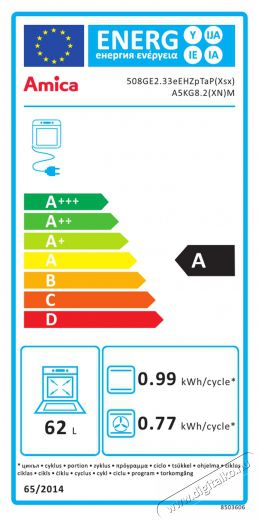 Amica 508GE2.33EHZpTaP(Xsx) (56013) kombin&aacute;lt tűzhely Konyhai term&eacute;kek - S&uuml;tő-főzőlap, tűzhely (szabadon&aacute;ll&oacute;) - Kombin&aacute;lt tűzhely (szabadon&aacute;ll&oacute;) - 310433
