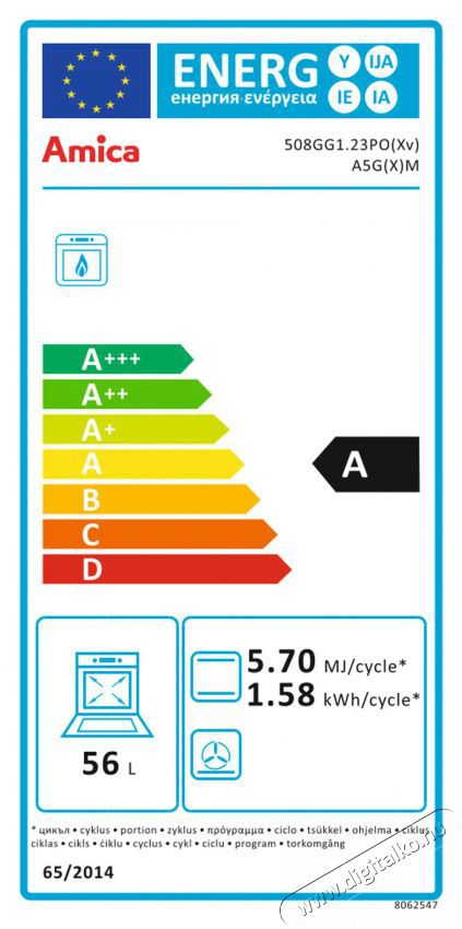 Amica 55347 (58GG1.23POXv) g&aacute;ztűzhely Konyhai term&eacute;kek - S&uuml;tő-főzőlap, tűzhely (szabadon&aacute;ll&oacute;) - G&aacute;ztűzhely (szabadon&aacute;ll&oacute;) - 289641