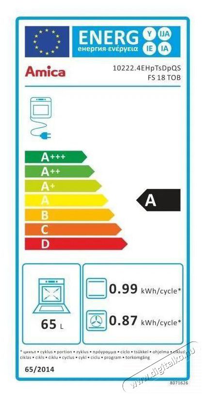 Amica FS 18 TOB Konyhai term&eacute;kek - S&uuml;tő-főzőlap, tűzhely (be&eacute;p&iacute;thető) - S&uuml;tő (be&eacute;p&iacute;thető) - 505589