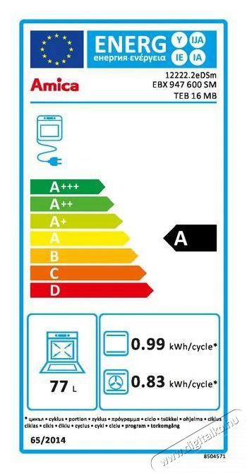 Amica TEB 16 MB Konyhai term&eacute;kek - S&uuml;tő-főzőlap, tűzhely (be&eacute;p&iacute;thető) - S&uuml;tő (be&eacute;p&iacute;thető) - 505597