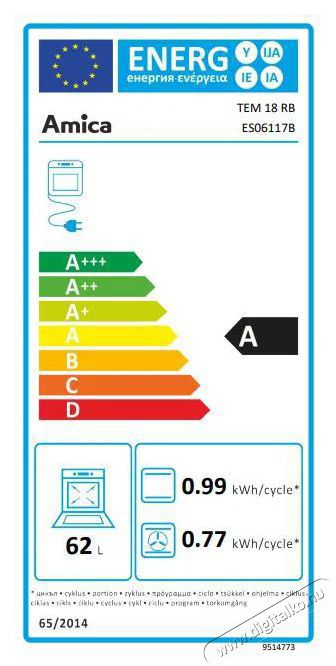 Amica TEM 18 RB Konyhai term&eacute;kek - S&uuml;tő-főzőlap, tűzhely (be&eacute;p&iacute;thető) - S&uuml;tő (be&eacute;p&iacute;thető) - 505595