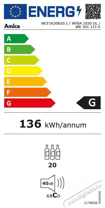 Amica WFBA 2030 DL Konyhai term&eacute;kek - Hűtő, fagyaszt&oacute; (szabadon&aacute;ll&oacute;) - Borhűtő - 509790