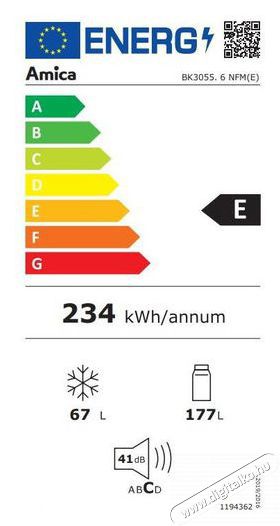 Amica BK3055.6NFM Konyhai term&eacute;kek - Hűtő, fagyaszt&oacute; (be&eacute;p&iacute;thető) - Alulfagyaszt&oacute;s kombin&aacute;lt hűtő - 509537