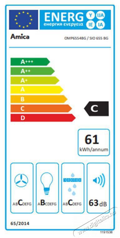 Amica SIO 655 BG Konyhai term&eacute;kek - P&aacute;raelsz&iacute;v&oacute; - Be&eacute;p&iacute;thető / kih&uacute;zhat&oacute; - 509651