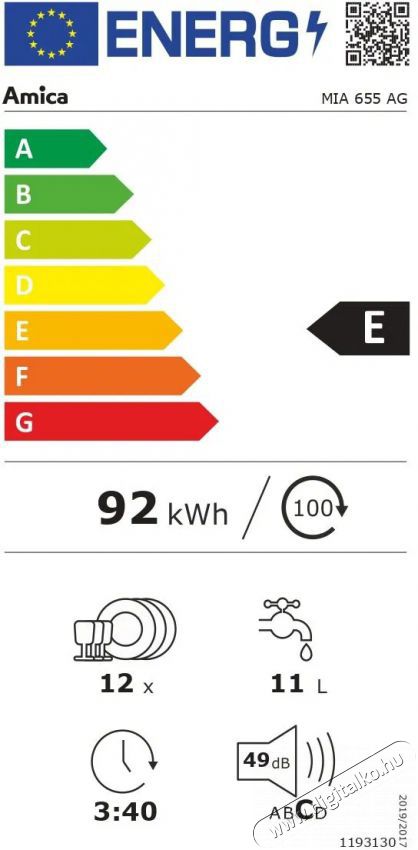 Amica MIA 655 AG Konyhai term&eacute;kek - Mosogat&oacute;g&eacute;p - Norm&aacute;l (60cm) be&eacute;p&iacute;thető mosogat&oacute;g&eacute;p - 515127