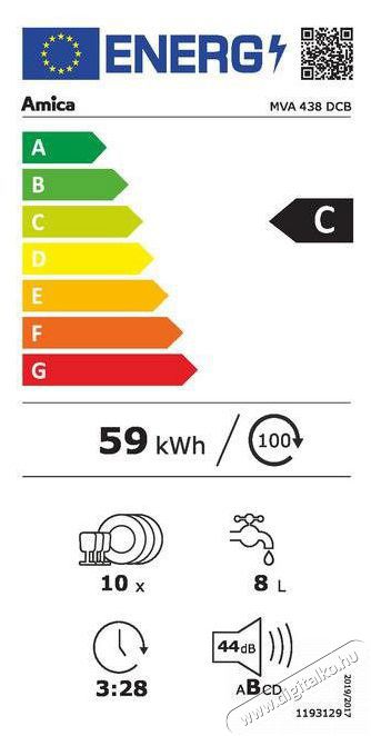 Amica MVA 438 DCB Mosogat&oacute;g&eacute;p Konyhai term&eacute;kek - Mosogat&oacute;g&eacute;p - Norm&aacute;l (60cm) szabadon&aacute;ll&oacute; mosogat&oacute;g&eacute;p - 515140