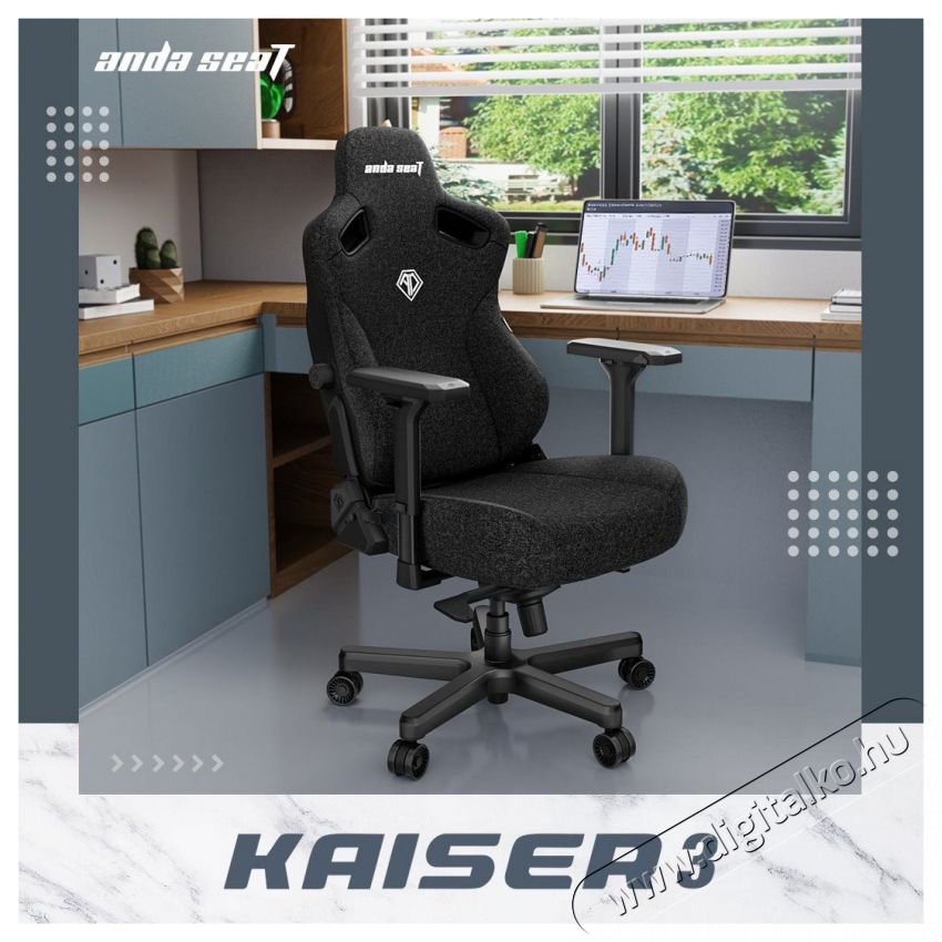 Anda Seat Kaiser Series 3 XL fekete sz&ouml;vet Iroda &eacute;s sz&aacute;m&iacute;t&aacute;stechnika - Egy&eacute;b sz&aacute;m&iacute;t&aacute;stechnikai term&eacute;k - 518137