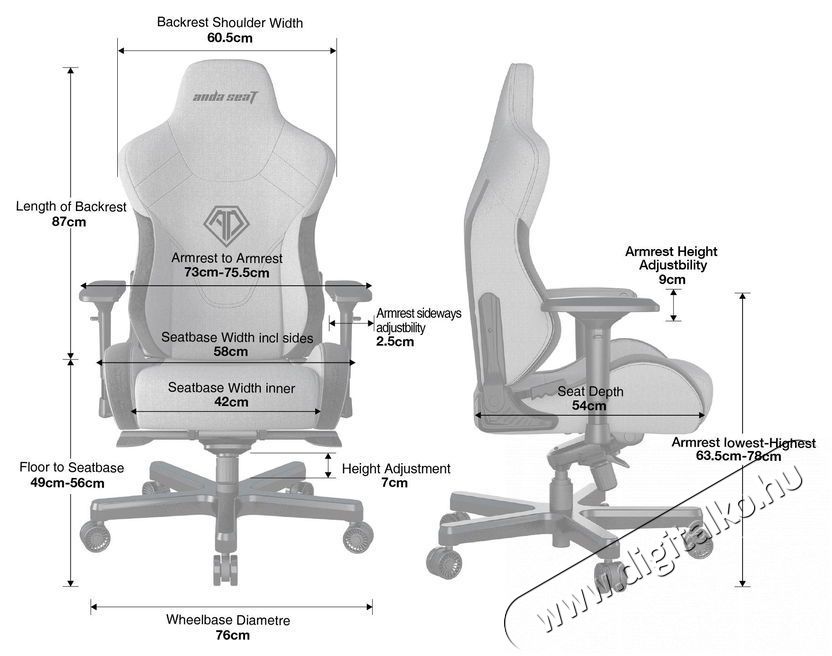 Anda Seat T - Pro 2 XL fekete/sz&uuml;rke Iroda &eacute;s sz&aacute;m&iacute;t&aacute;stechnika - Egy&eacute;b sz&aacute;m&iacute;t&aacute;stechnikai term&eacute;k - 518150