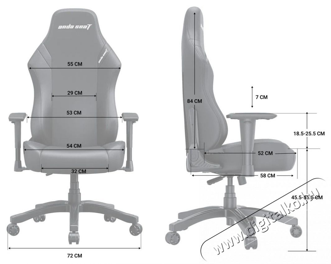Anda Seat Luna Premium Gaming Chair - L size - Black Fabric Iroda &eacute;s sz&aacute;m&iacute;t&aacute;stechnika - Egy&eacute;b sz&aacute;m&iacute;t&aacute;stechnikai term&eacute;k - 518164
