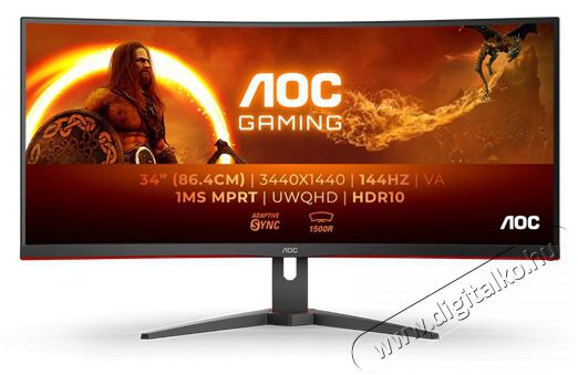 Aoc 34 CU34G2XE/BK UWQHD VA 144Hz DP/HDMI/USB &iacute;velt gamer monitor Iroda &eacute;s sz&aacute;m&iacute;t&aacute;stechnika - Monitor - 21:9 Ultrawide monitor - 507409