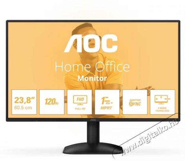 Aoc 24B31H 23.8 IPS FHD, 120Hz 4ms (1ms MPRT) FlickerFree VGA HDMI monitor Iroda &eacute;s sz&aacute;m&iacute;t&aacute;stechnika - Monitor - Monitor - 531172