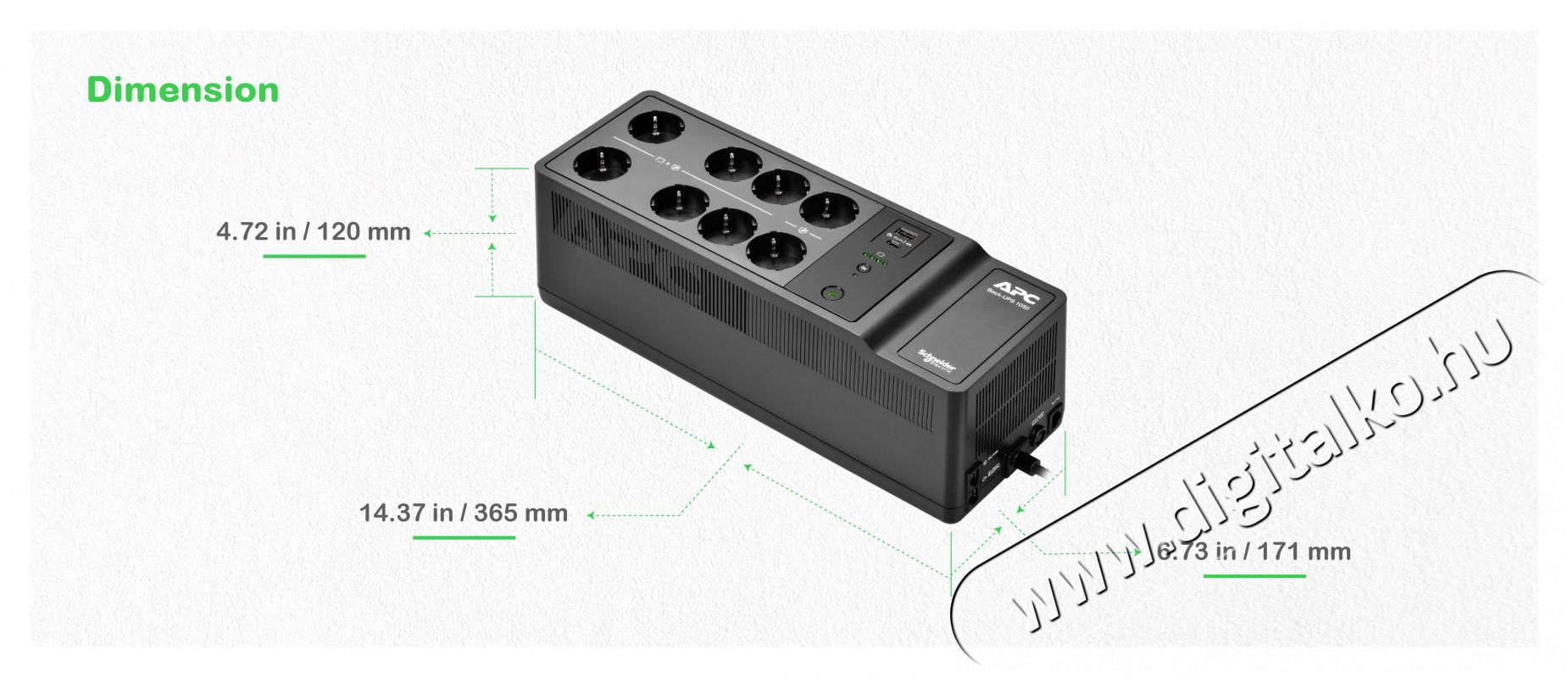 APC BE1050G2-GR Back-UPS 1050 VA 230 V 1x USB-C 1x USB-A sz&uuml;netmentes akkumul&aacute;tor Iroda &eacute;s sz&aacute;m&iacute;t&aacute;stechnika - Sz&aacute;m&iacute;t&oacute;g&eacute;p tartoz&eacute;k - T&aacute;pegys&eacute;g - 507854