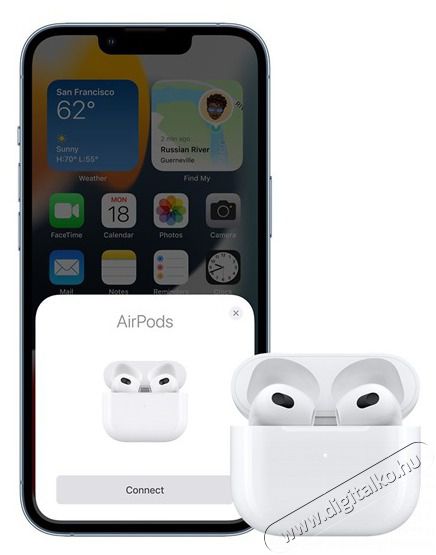 Apple AirPods 3 True Wireless Bluetooth f&uuml;lhallgat&oacute; &eacute;s Lightning t&ouml;ltőtok Audio-Video / Hifi / Multim&eacute;dia - F&uuml;l &eacute;s Fejhallgat&oacute;k - F&uuml;lhallgat&oacute; mikrofonnal / headset - 453800