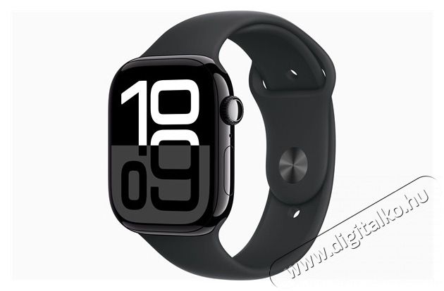 Apple Watch S10 GPS (46mm) kozmoszfekete alum&iacute;nium tok, fekete sportsz&iacute;j (S/M) okos&oacute;ra Mobil / Kommunik&aacute;ci&oacute; / Smart - Okos eszk&ouml;z - Okos&oacute;ra - 514605