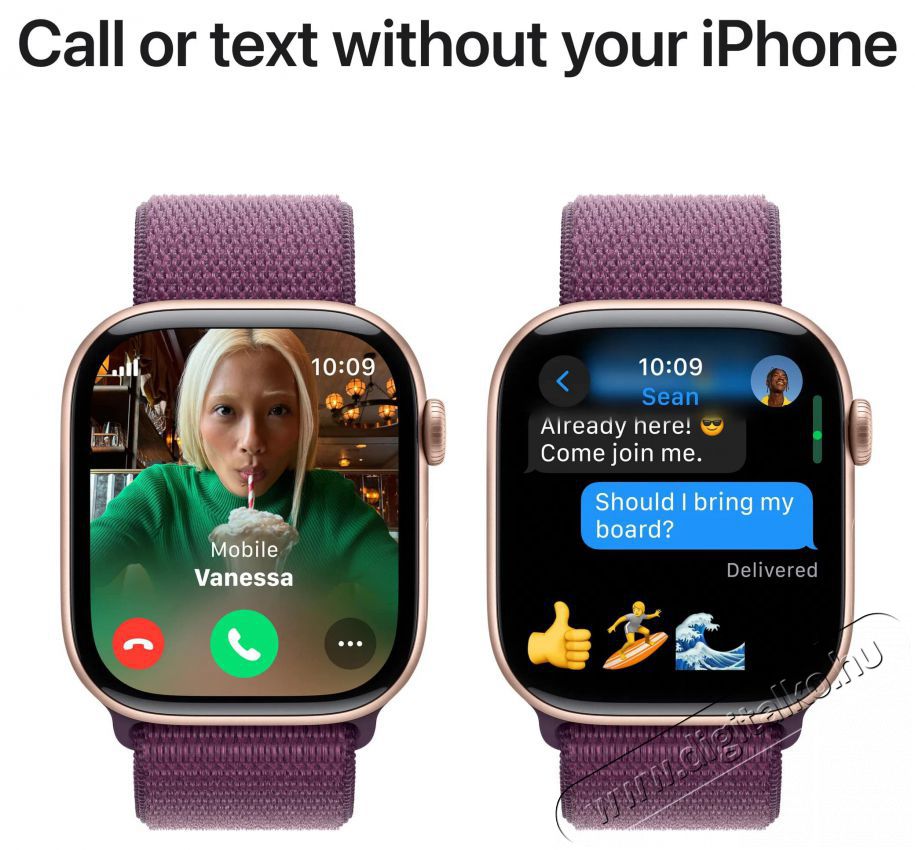 Apple Watch Series 10 46mm Cellular Rose Gold Aluminium Case with Plum Sport Loop Mobil / Kommunik&aacute;ci&oacute; / Smart - Okos eszk&ouml;z - Okos&oacute;ra - 523647