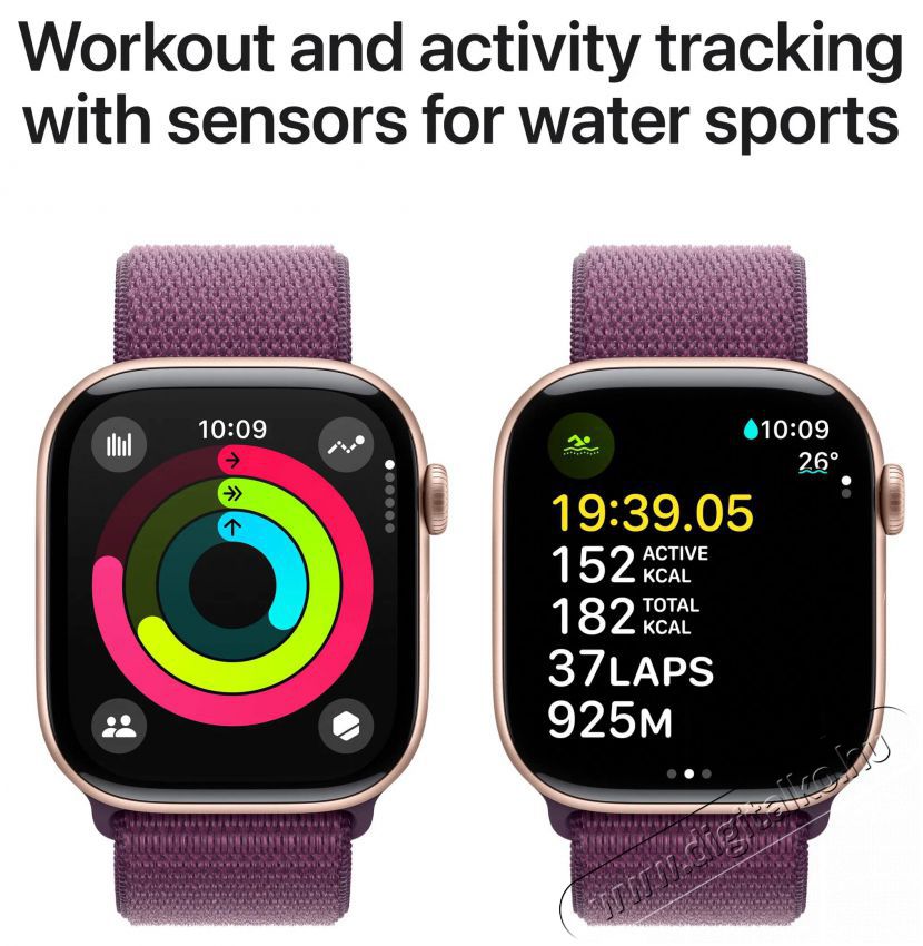 Apple Watch Series 10 46mm Cellular Rose Gold Aluminium Case with Plum Sport Loop Mobil / Kommunik&aacute;ci&oacute; / Smart - Okos eszk&ouml;z - Okos&oacute;ra - 523647