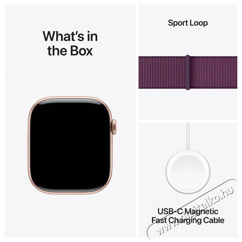 Apple Watch Series 10 46mm Cellular Rose Gold Aluminium Case with Plum Sport Loop Mobil / Kommunik&aacute;ci&oacute; / Smart - Okos eszk&ouml;z - Okos&oacute;ra - 523647