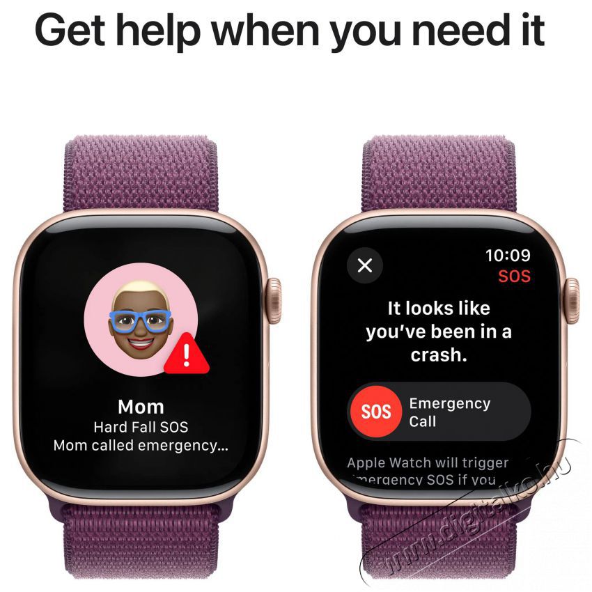Apple Watch Series 10 46mm Cellular Rose Gold Aluminium Case with Plum Sport Loop Mobil / Kommunik&aacute;ci&oacute; / Smart - Okos eszk&ouml;z - Okos&oacute;ra - 523647
