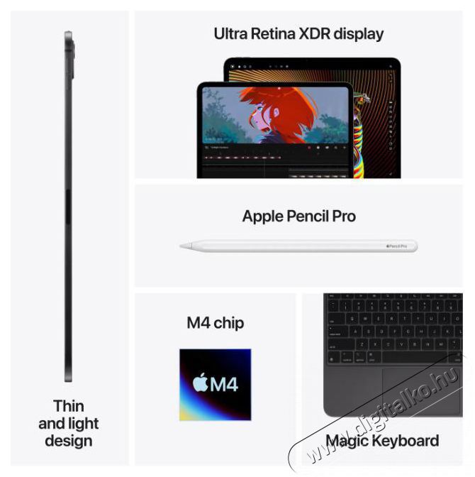 Apple iPad 11  Pro M4 Cellular 1TB nanotextur&aacute;lt &uuml;veg Ez&uuml;st 2024 tablet Mobil / Kommunik&aacute;ci&oacute; / Smart - Tablet - iOS tablet - 523713
