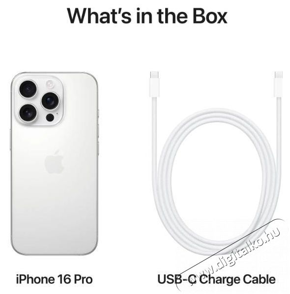 Apple iPhone 16 Pro 1TB feh&eacute;r tit&aacute;n Mobil / Kommunik&aacute;ci&oacute; / Smart - Okostelefon - iOS - 526847